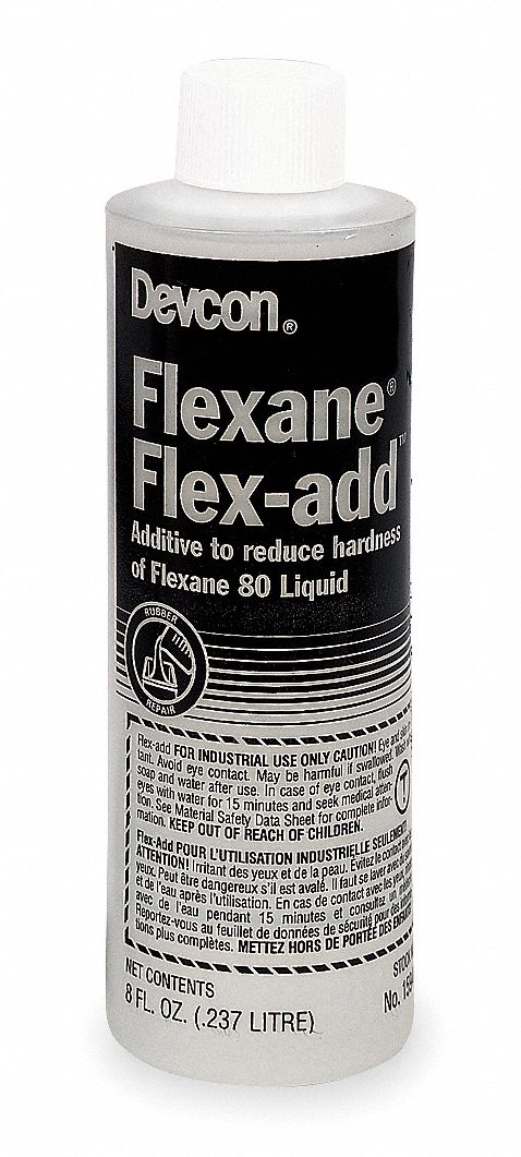 RUBBER REPAIR ADDITIVE, FLEXANE FLEX-ADD, 8 FL OZ BOTTLE, OFF-WHITE