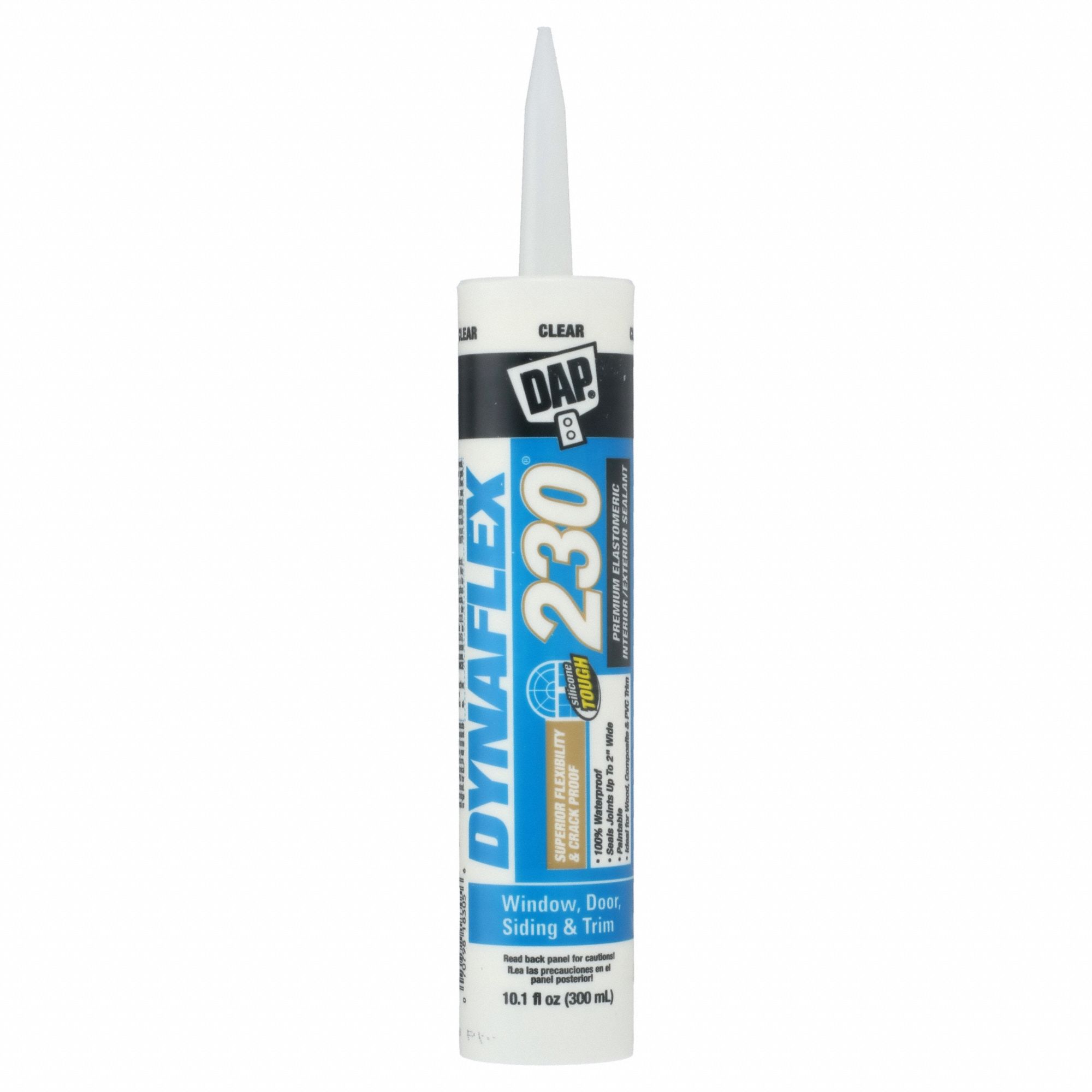 Acrylic Latex Elastomeric Sealant: Dynaflex 230, Clear, 10 oz Container Size, Cartridge