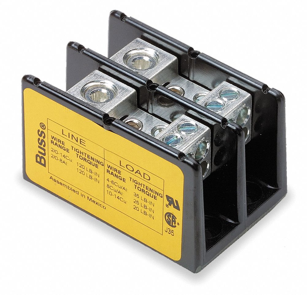 高級感 BUSSMANN, Size Wire Side Line AWG 2/0 – AWG 14 Poles, 2 タレントカード