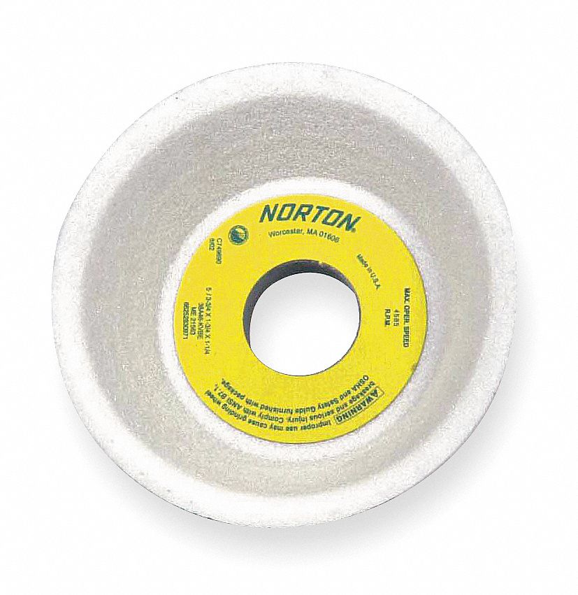 Aluminum Oxide Flaring Cup Grinding Wheel, 1 3/4 in Thickness, 4585 Max