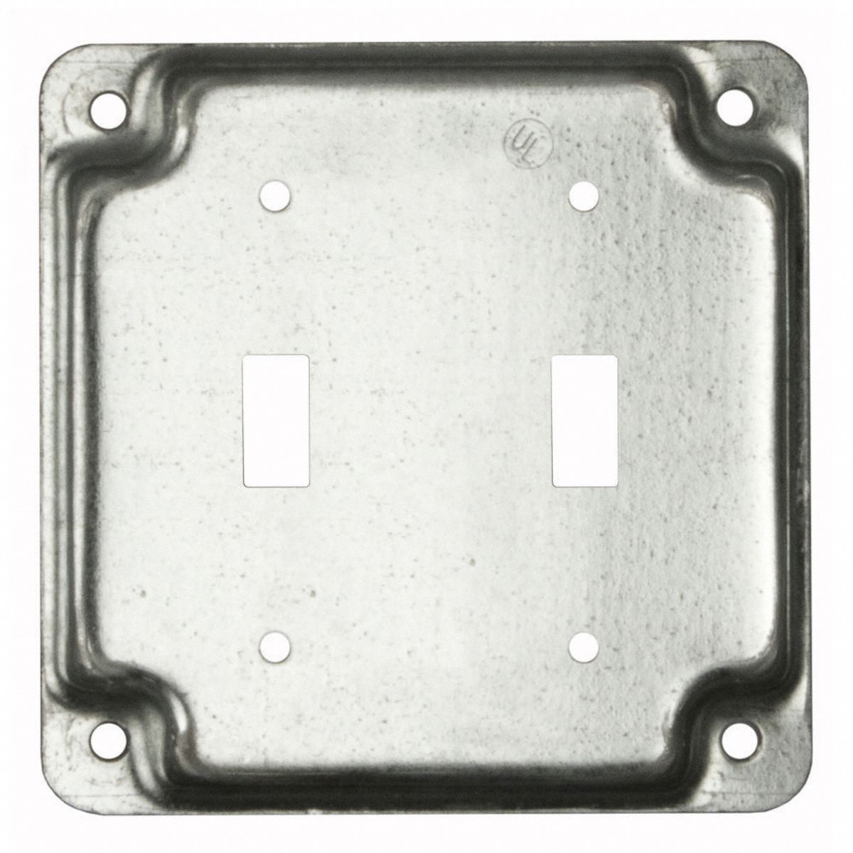 RACO Electrical Box Cover Square, 2 Gangs, 1/2 in Dp, 4 in Wd, 4 in Lg
