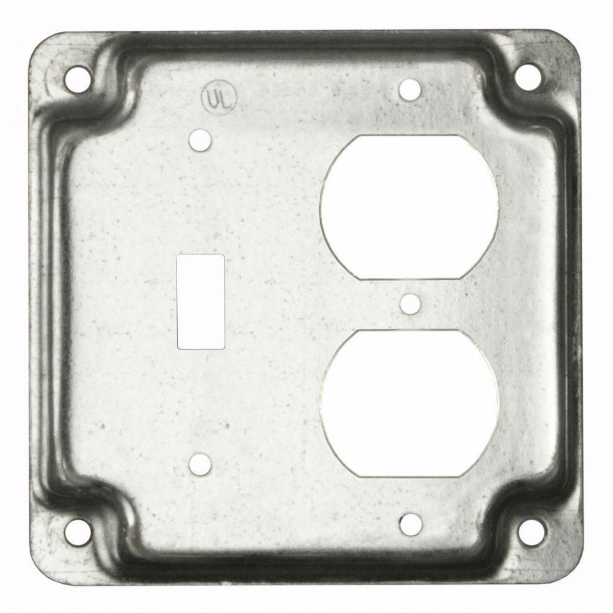 RACO Electrical Box Cover: Square, 2 Gangs, 1/2 in Dp, 4 in Wd, 4 in Lg ...