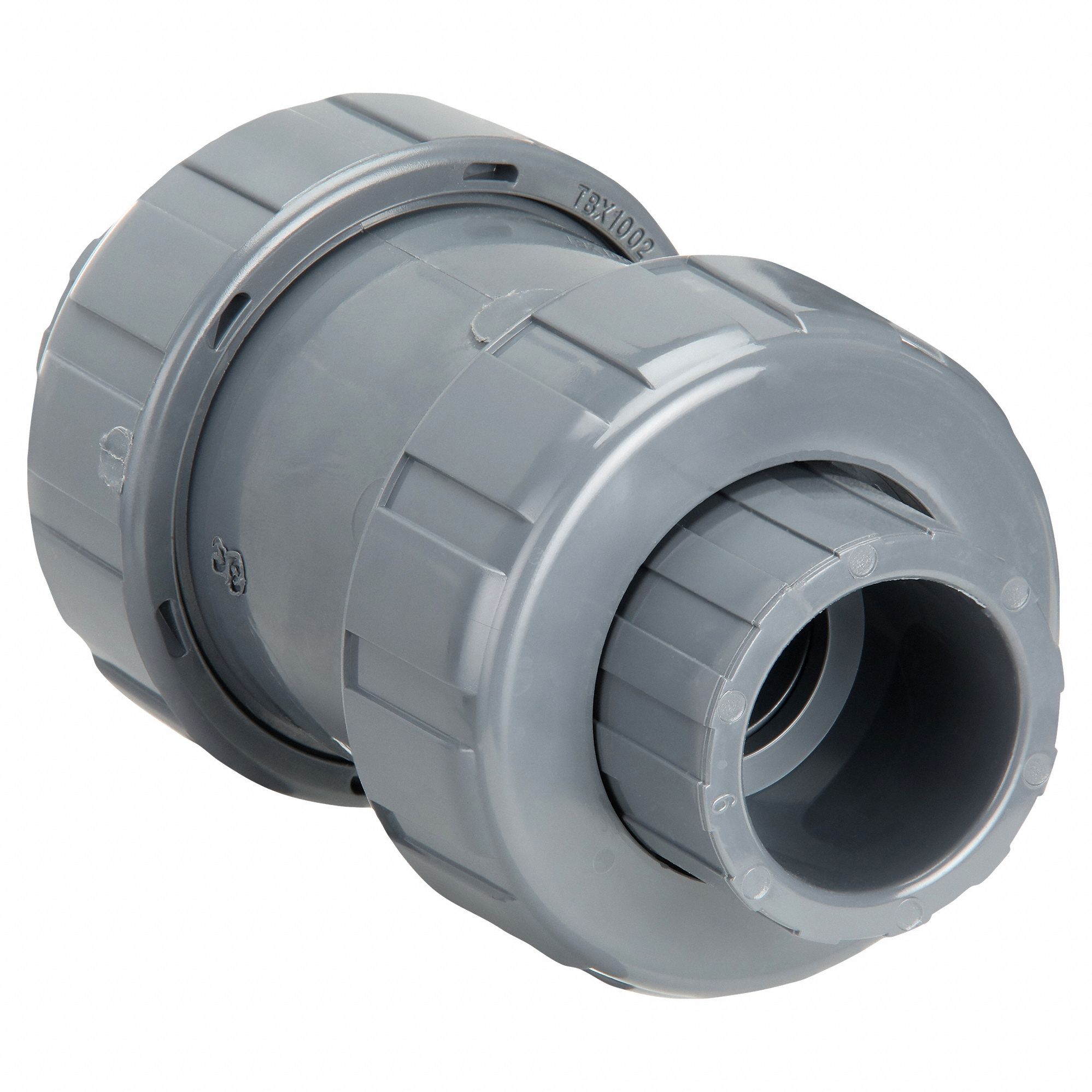 CHECK VALVE, BALL, INLINE VALVE BODY, PVC, 1 IN PIPE, TRUE UNION SOCKET/NPT, STANDARD, EPDM