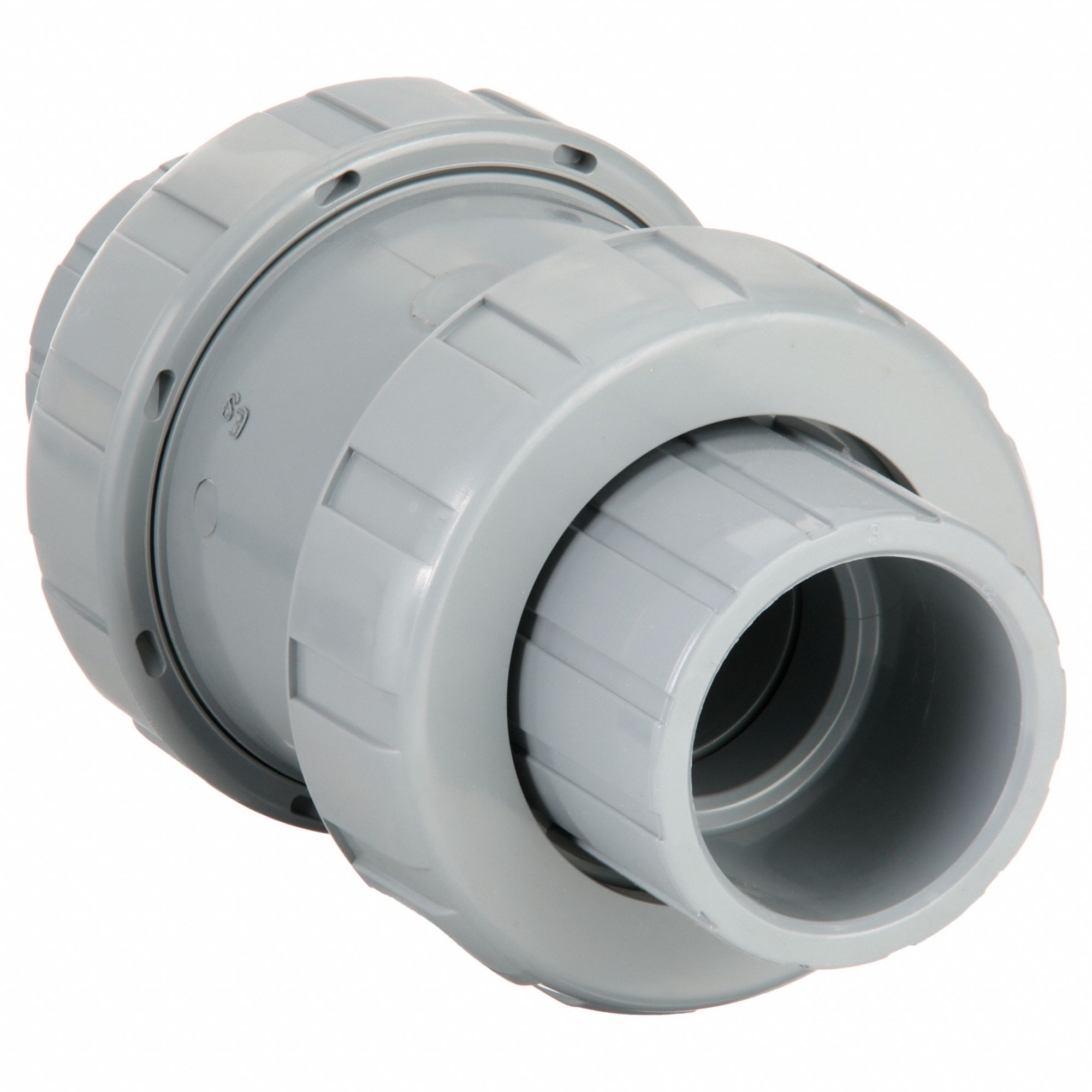 CHECK VALVE, BALL, INLINE VALVE BODY, CPVC, 1½ IN PIPE, TRUE UNION SOCKET/NPT, STANDARD