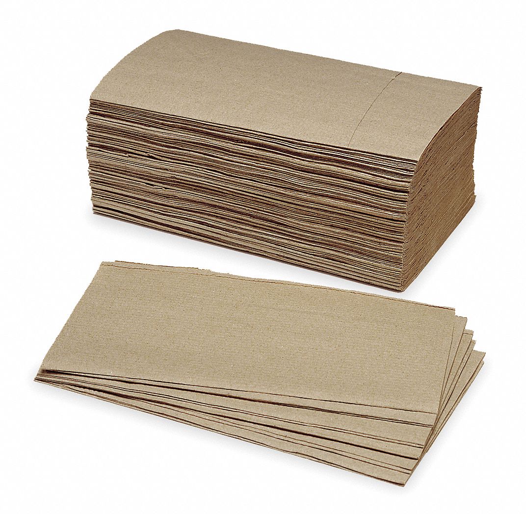ABILITY ONE PAPER TOWEL SHEETS, BROWN, 9¼ X 10¾ IN SHEET, 250 SHEETS, 1  PLY, 16 PK - Paper Towel Sheets - WWG5AB59