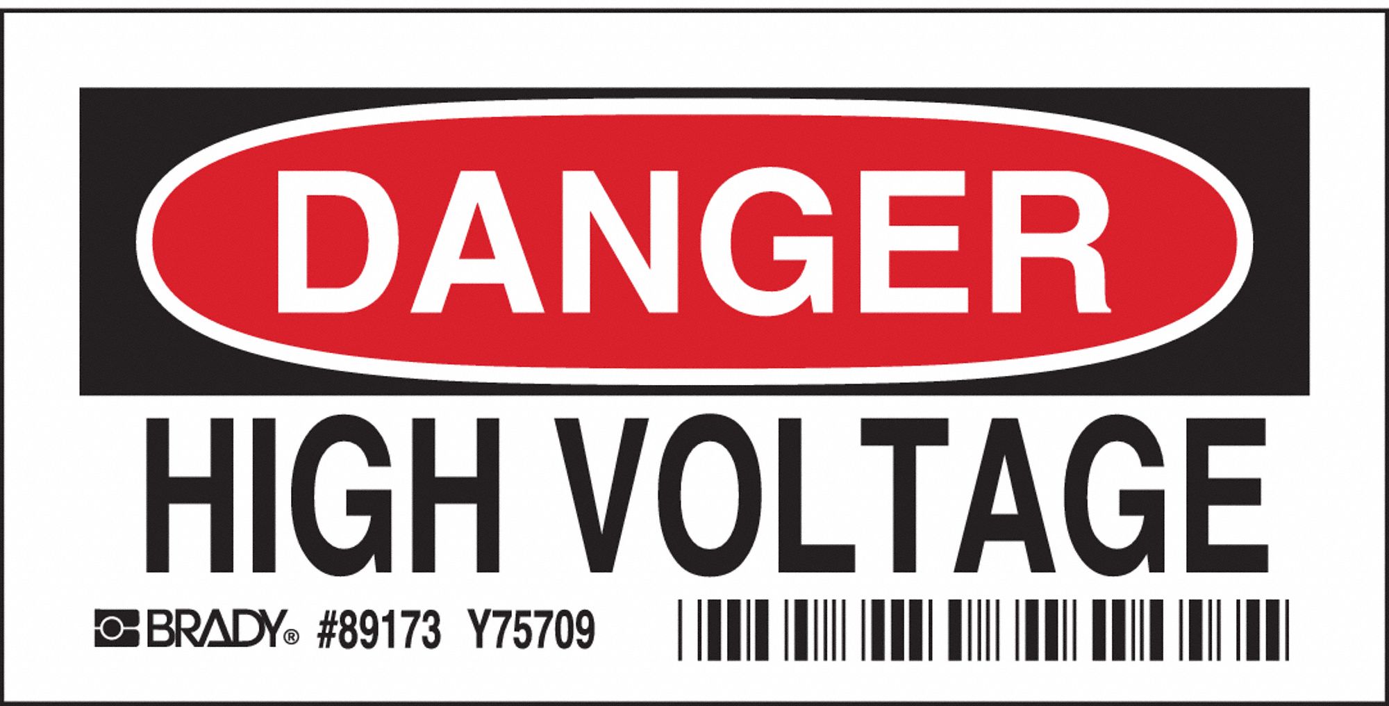 Danger Sign 3-1/2X5 R and BK/WHT HV