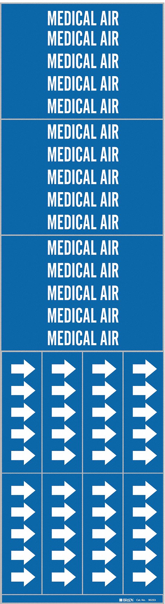 Pipe Marker, Medical Air, 2 1/4in H, PK3