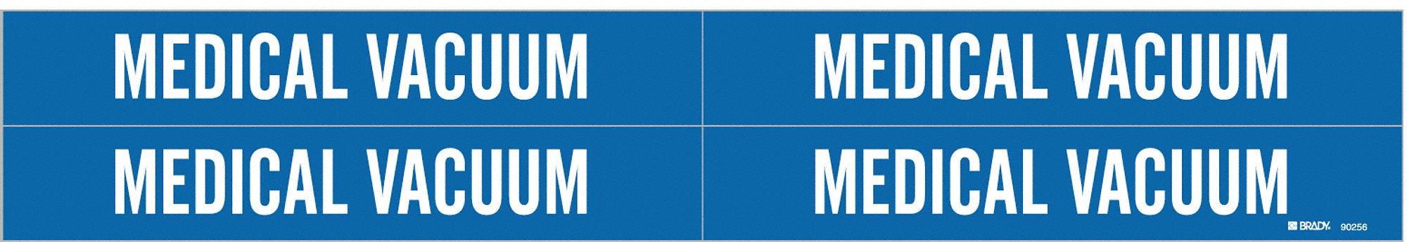 Pipe Marker: Medical Vacuum, Blue, White, Fits 3/4 to 2 3/8 in Pipe O.D., 4 Pipe Markers