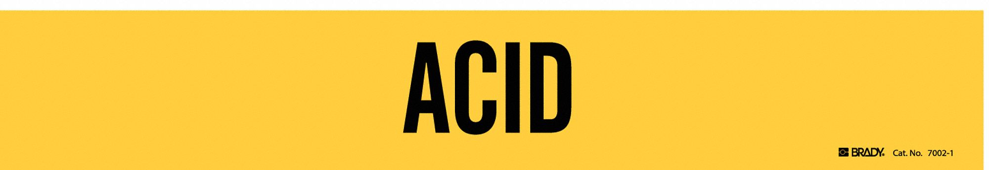 Pipe Marker: Acid, Yellow, Black, Fits 2 1/2 to 7 7/8 in Pipe O.D., 1 Pipe Markers, Without Arrows