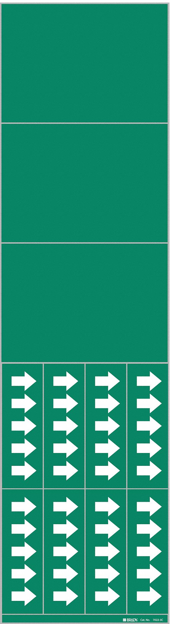 Pipe Marker: Green, White, Fits 3/4 in and Smaller Pipe O.D., 3 Pipe Markers, With