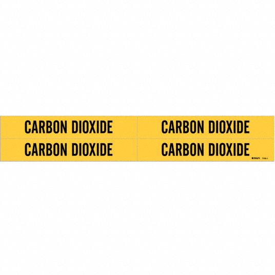Carbon Dioxide, Yellow, Pipe Marker - 5ACK5|7038-4 - Grainger