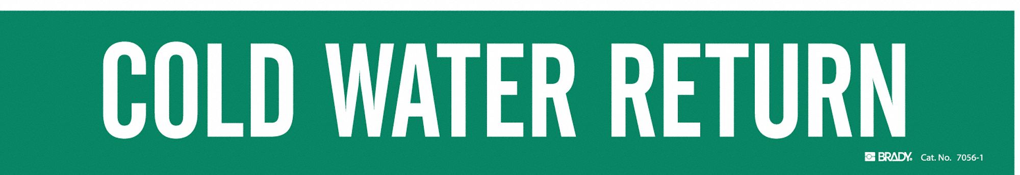 Pipe Marker: Cold Water Return, Green, White, Fits 2 1/2 to 7 7/8 in Pipe O.D., 1 Pipe Markers