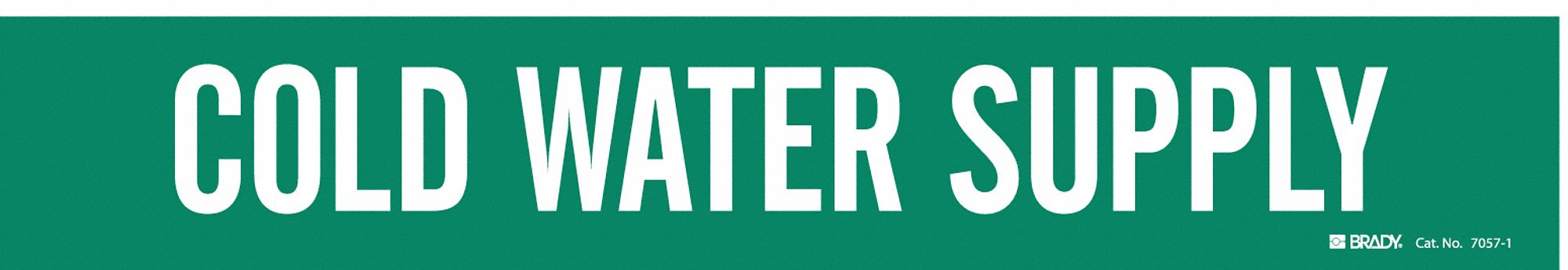 Pipe Marker: Cold Water Supply, Green, White, Fits 2 1/2 to 7 7/8 in Pipe O.D., 1 Pipe Markers
