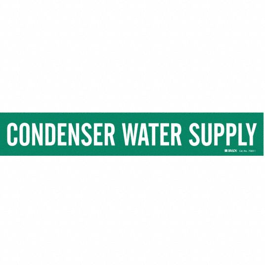Condenser Water Supply, Green, Pipe Marker 5ACR970691 Grainger