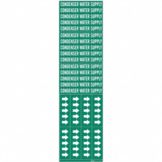Condenser Water Supply, Green, Pipe Marker - 5ACT1|7069-3C - Grainger