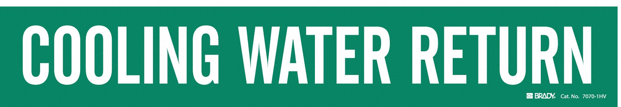 Pipe Marker: Cooling Water, Green, White, Fits 8 in and Larger Pipe O.D., 1 Pipe Markers
