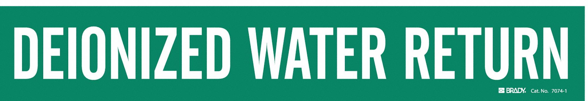 Pipe Marker: Deionized Water Return, Green, White, Fits 2 1/2 to 7 7/8 in Pipe O.D., 1 Pipe Markers