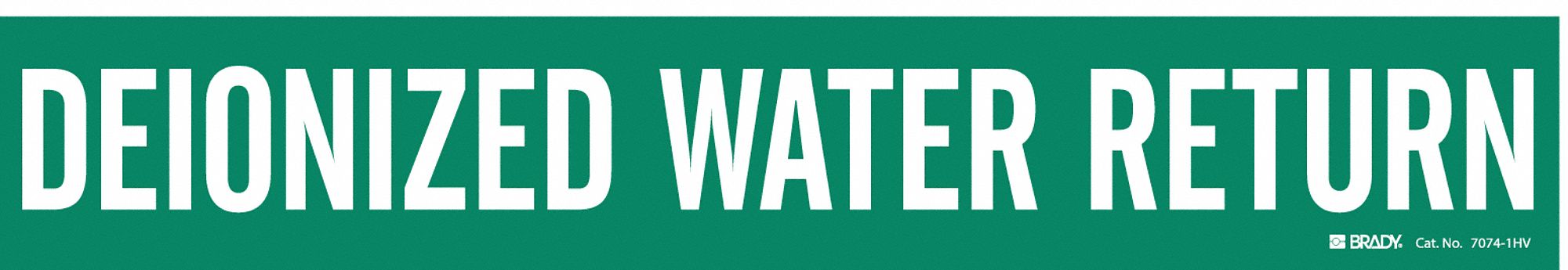 Deionized Water Return, Green, Pipe Marker - 5ACU4|7074-1HV - Grainger