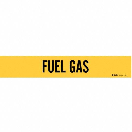 Fuel Gas, Yellow, Pipe Marker - 5ACZ6|7114-1 - Grainger