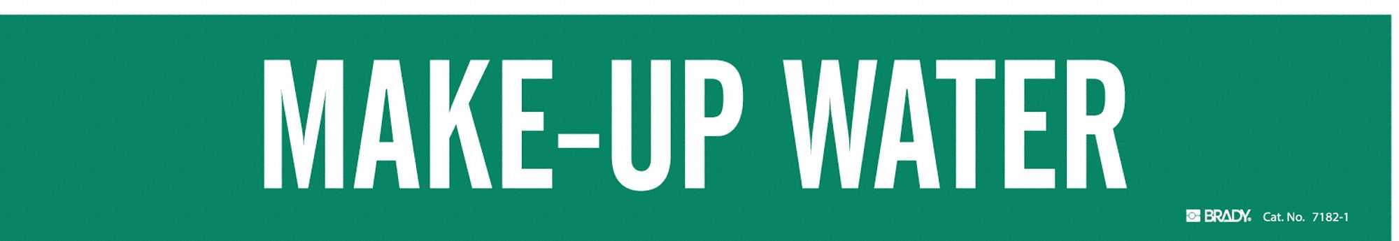 Pipe Marker: Make-Up Water, Green, White, Fits 2 1/2 to 7 7/8 in Pipe O.D., 1 Pipe Markers