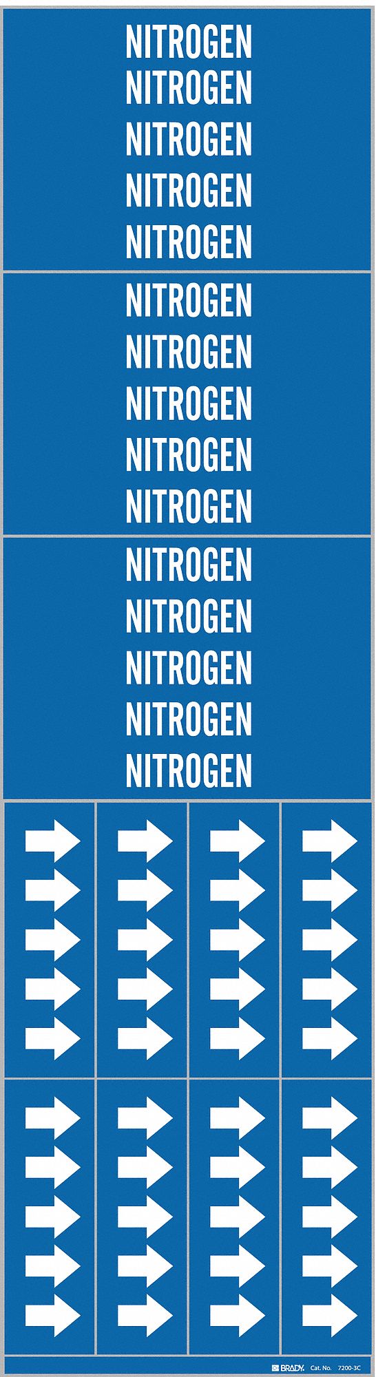 Nitrogen, Blue, Pipe Marker 5ADK572003C Grainger