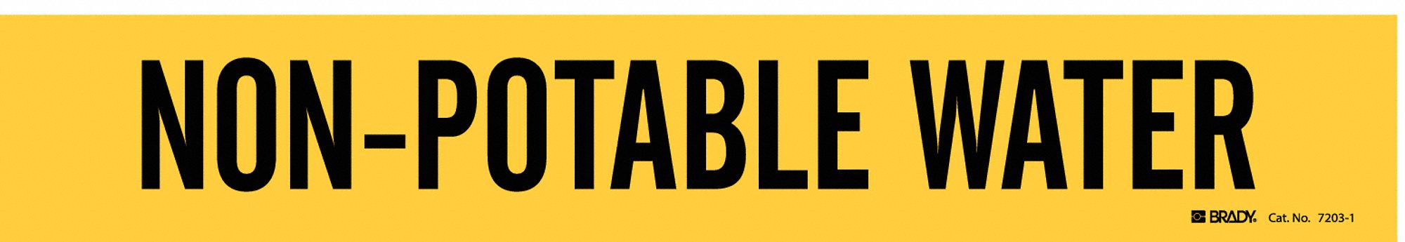 Pipe Marker: Non-Potable Water, Yellow, Black, Fits 2 1/2 to 7 7/8 in Pipe O.D., 1 Pipe Markers