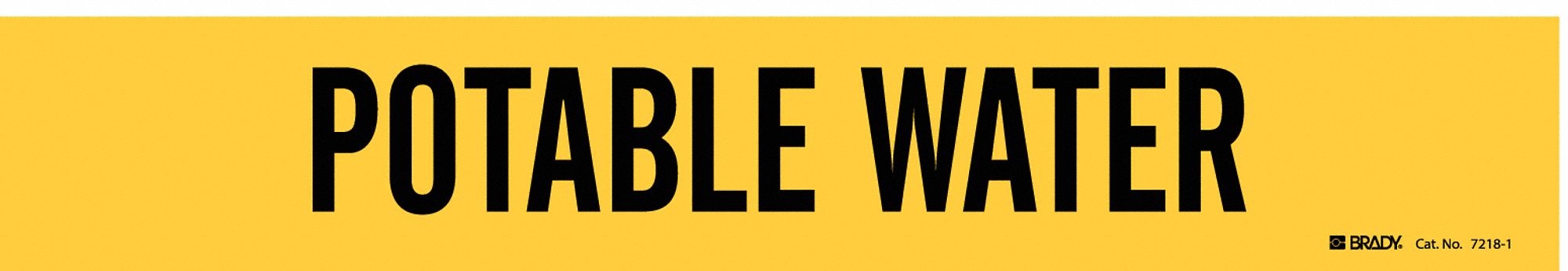 Pipe Marker: Potable Water, Yellow, Black, Fits 2 1/2 to 7 7/8 in Pipe O.D., 1 Pipe Markers