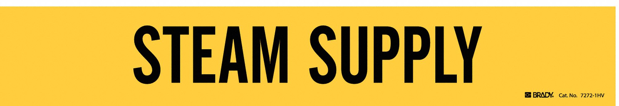 Pipe Marker: Steam Supply, Yellow, Black, Fits 2 1/2 to 7 7/8 in Pipe O.D., 1 Pipe Markers