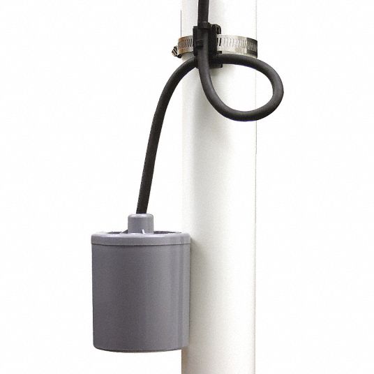 SJERHOMBUS Float Switch 110V AC/220V AC, 30 ft Cord Lg, 20 A Amps, 45° Above Horizontal