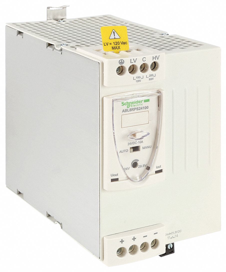 DC Power Supply: DIN Rail, 240 W Output Power - Rated, 10 A Current - Output