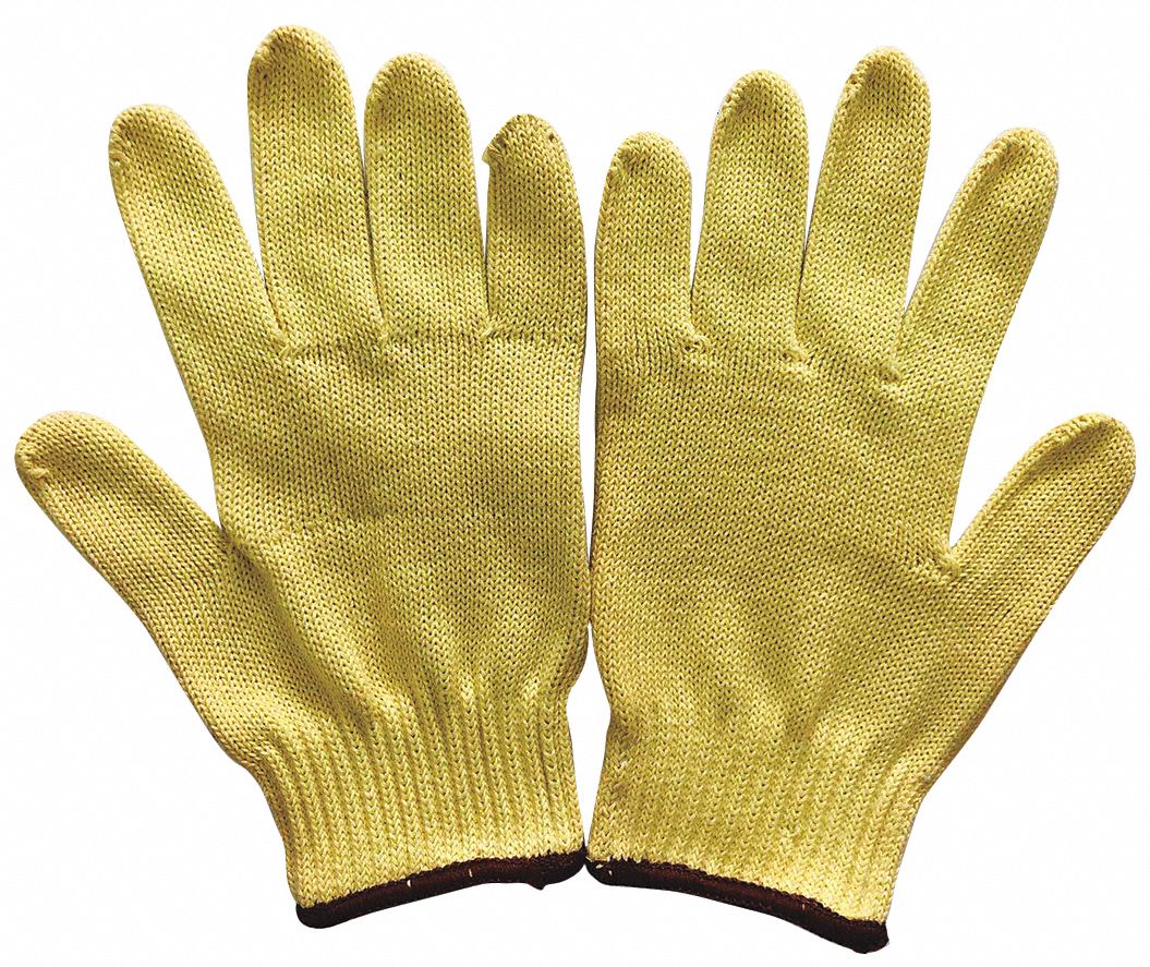 CUT-RESISTANT GLOVES, S (7), ANSI CUT LEVEL A3, DIPPED PALM, UNCOATED, YELLOW