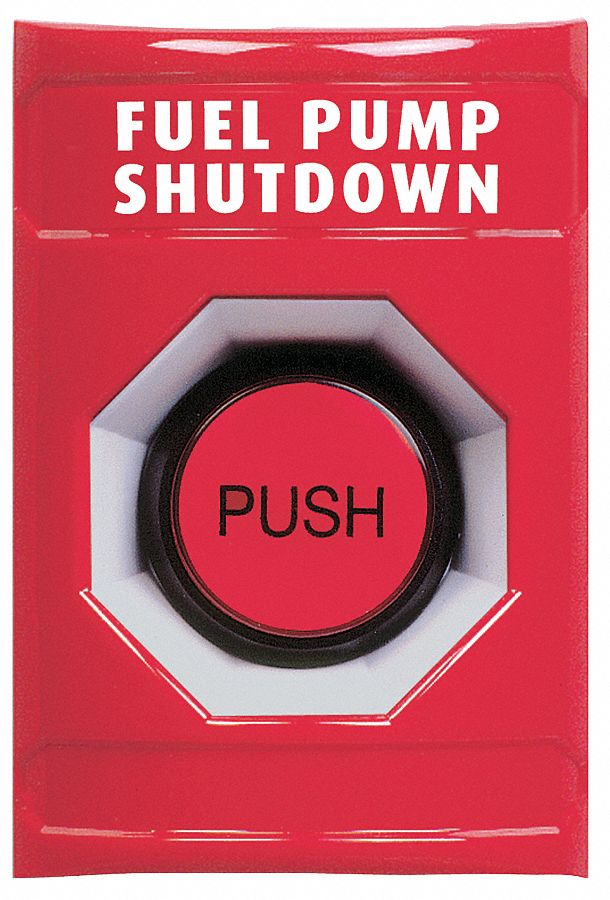 Fuel Pump Shutdown Push Button, Illuminated, 4 7/8 in Height, 3 1/4 in