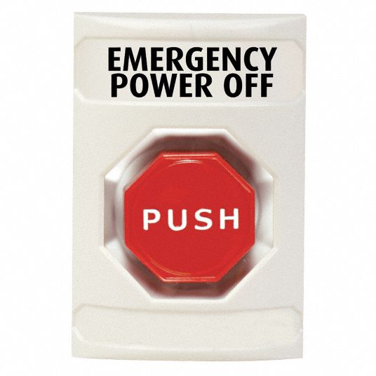 Emergency Power Off Push Button, 2-7/8 D