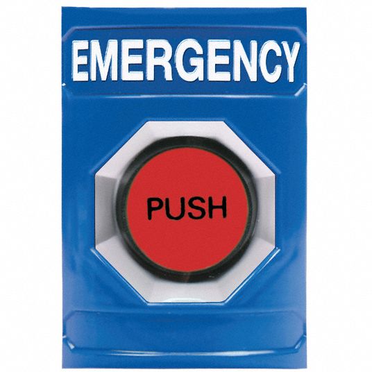 Emergency Push Button, Illuminated, 4 7/8 in Height, 3 1/4 in Width ...