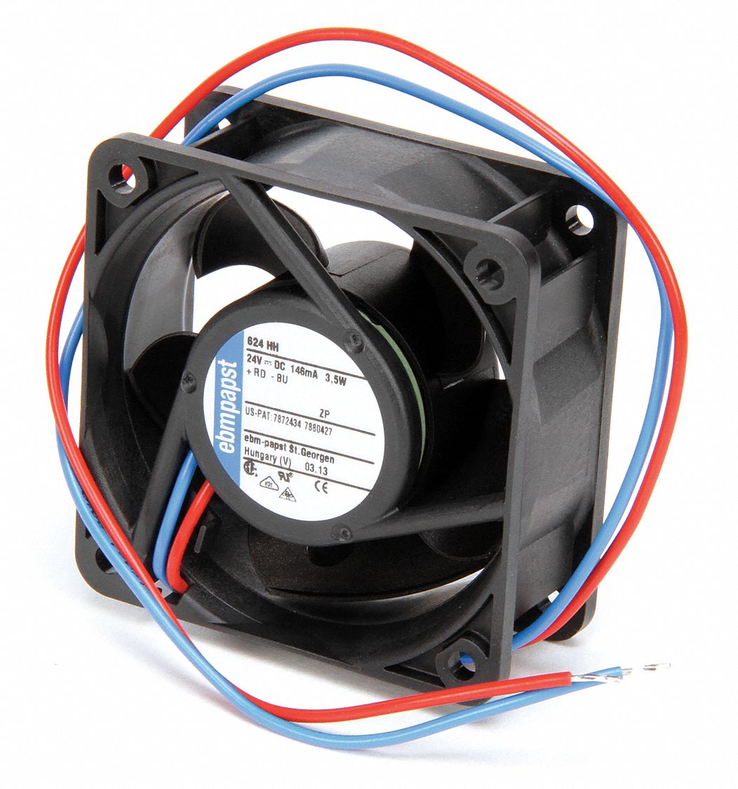 AXIAL FAN,24VDC,2-1/3IN H,2-1/3IN W