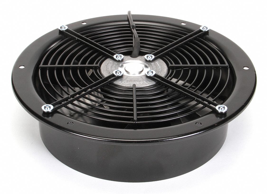 Standard Round Axial Fan: 12 5/8 in Dia, 3 1/2 in Dp, 642 cfm, IP42, Cast Aluminum, 24V DC