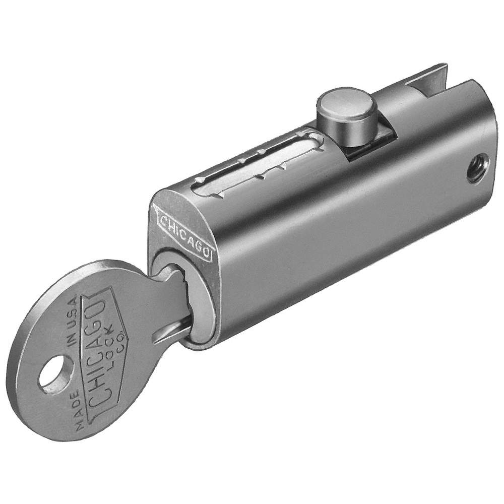 Compx Chicago 1x03 Rectangular File Cabinet Lock With Chrome