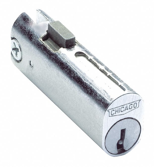 Compx Chicago Rectangular File Cabinet Lock With Chrome Finish