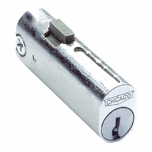 File Cabinet Locks: Keyed Different, 3/4 in Mounting Hole Dia., 2 in Body Thick, 33/64 in Body Wd