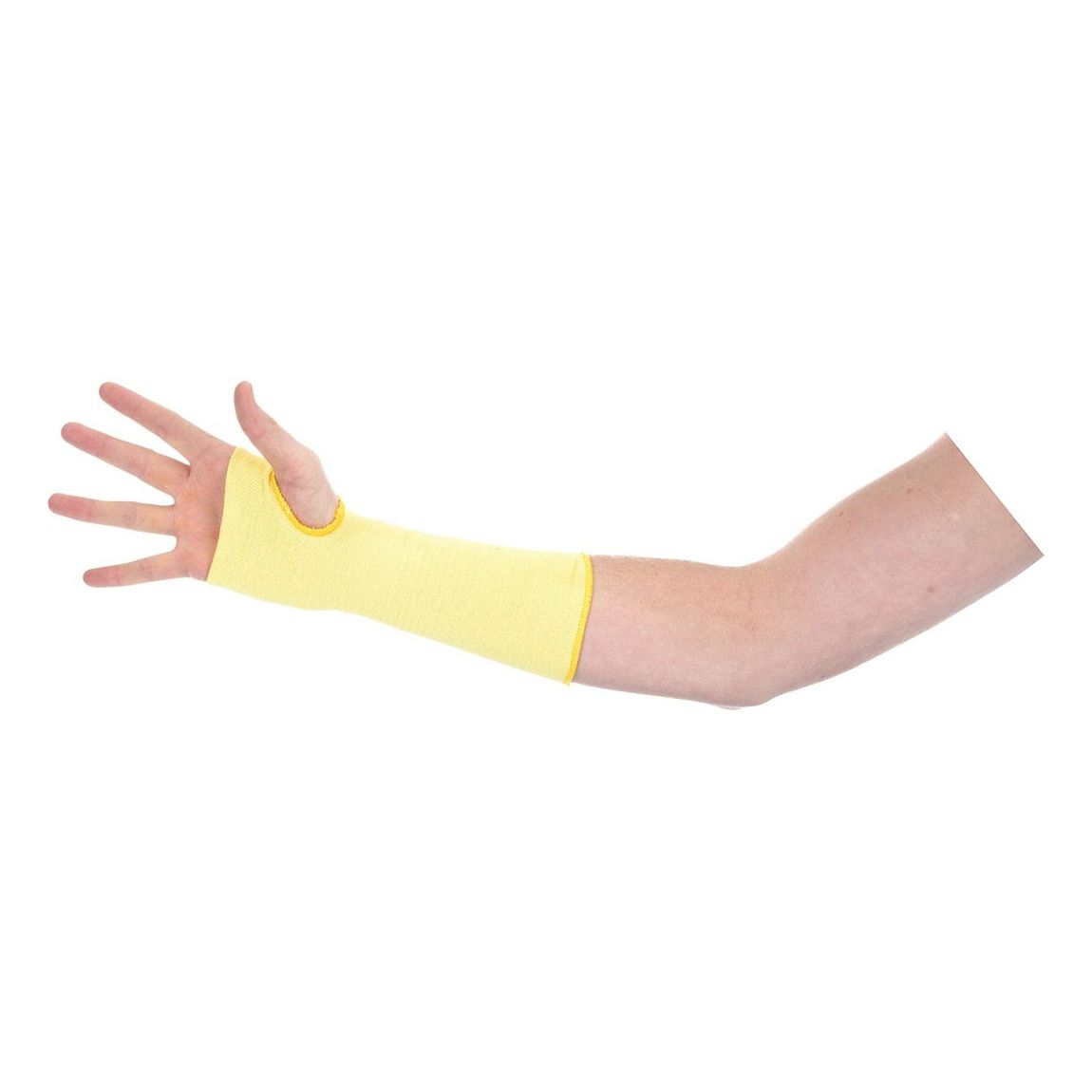 CUT-RESISTANT SLEEVE, ANSI/ISEA CUT LEVEL A3, 24 GA KEVLAR, YLW, KNIT CUFF, UNIVERSAL