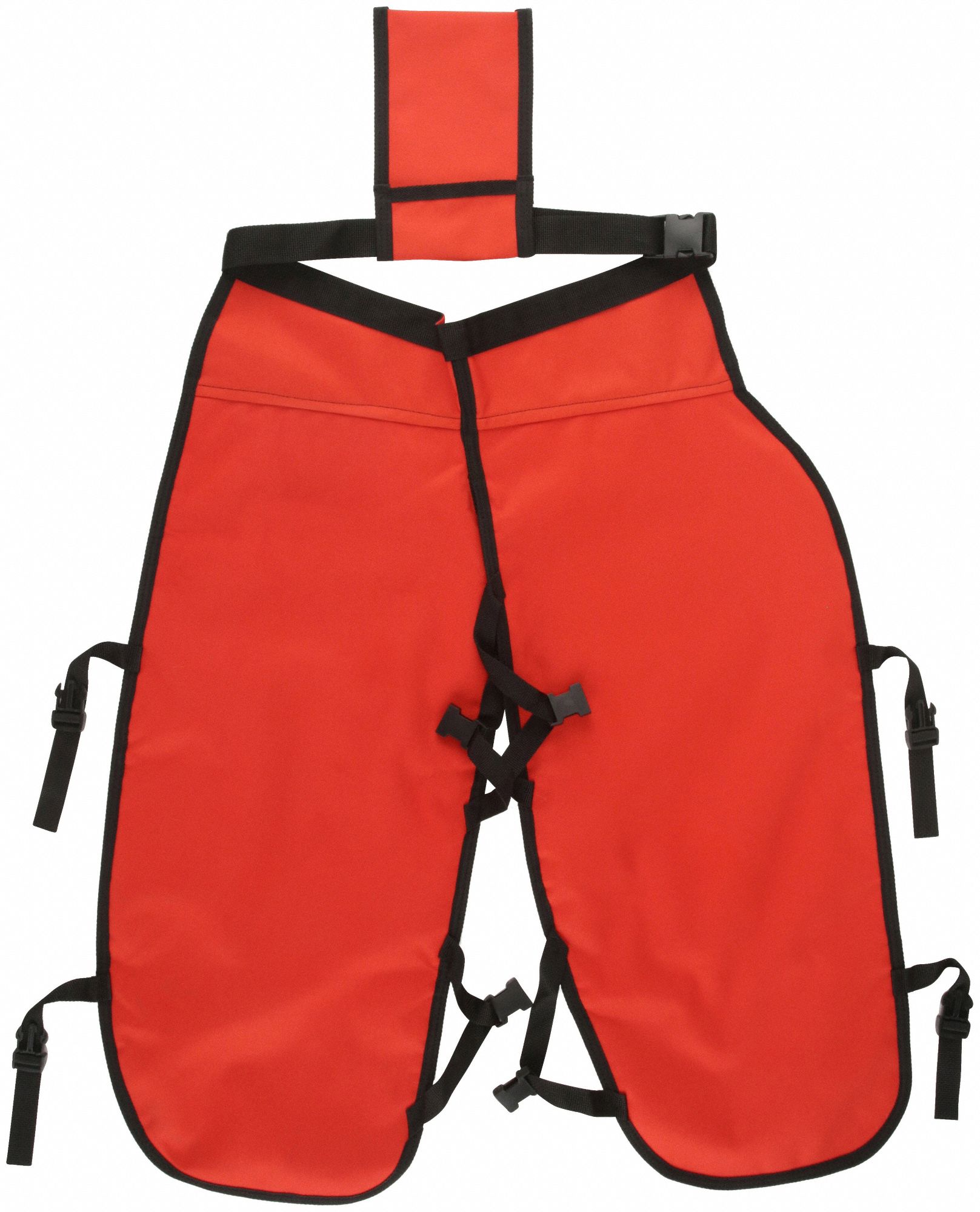 Chaps: Nylon, 38 in Overall Lg, Orange, Open Back Chap, Leg/Waist, Leg and Waist