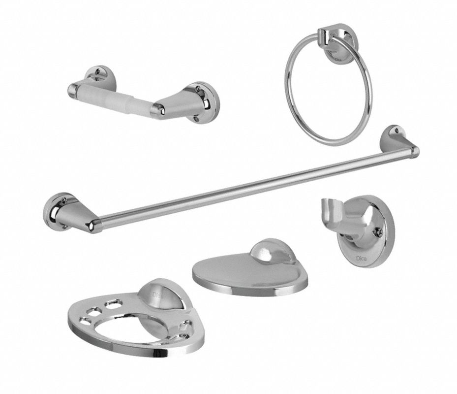 DICA Juego de Accesorios, Cromo, Abs, Cromo - Accesorios para Baños
