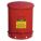 OILY WASTE CAN, 21 GAL, RED, GALVANIZED STEEL, 23-7/16 IN H, FOOT OPERATED SELF CLOSING