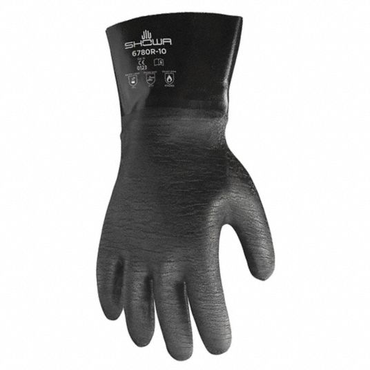SHOWA Chemical Resistant Gloves 26 mil Glove Thick, 12 in Glove Lg