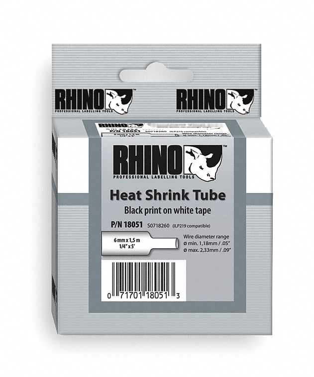 TUBE SHRINK HEAT WHITE 1/4IN