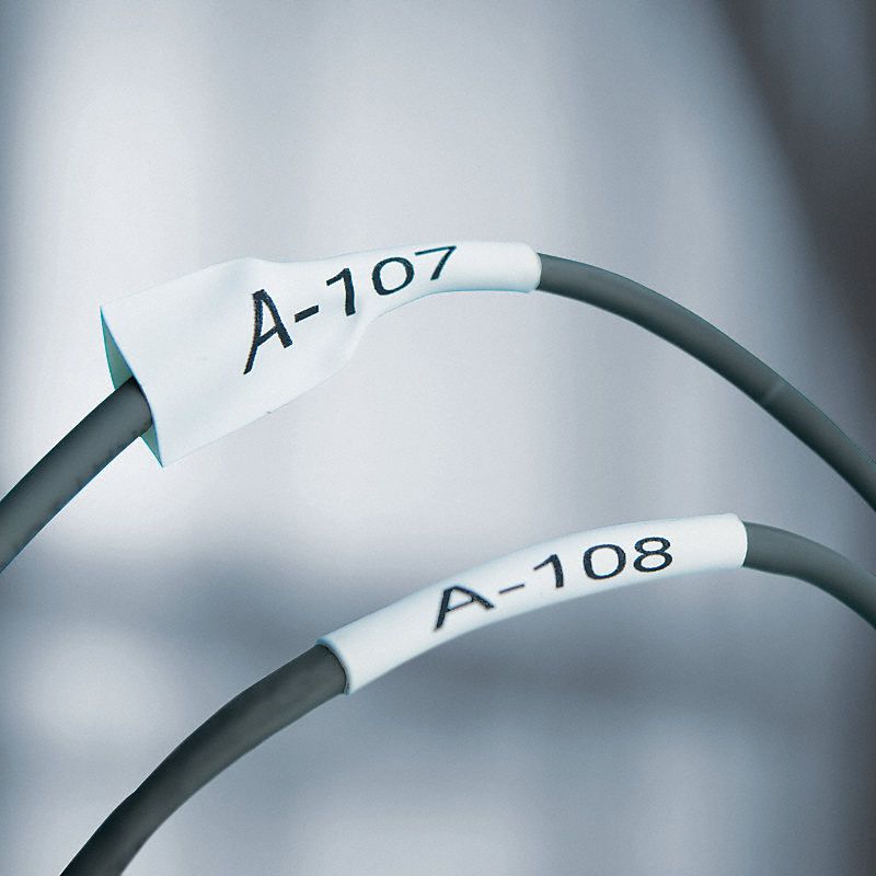 DYMO Continuous Label Roll Cartridge 1/2 in x 5 ft, Polyolefin, Black/White ( Gloss ) 5AU17