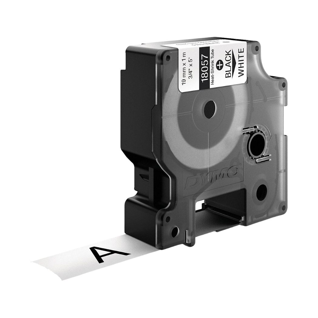 CONTINUOUS LABEL ROLL CARTRIDGE, HEAT SHRINK TUBE LABEL, BLACK/WHITE