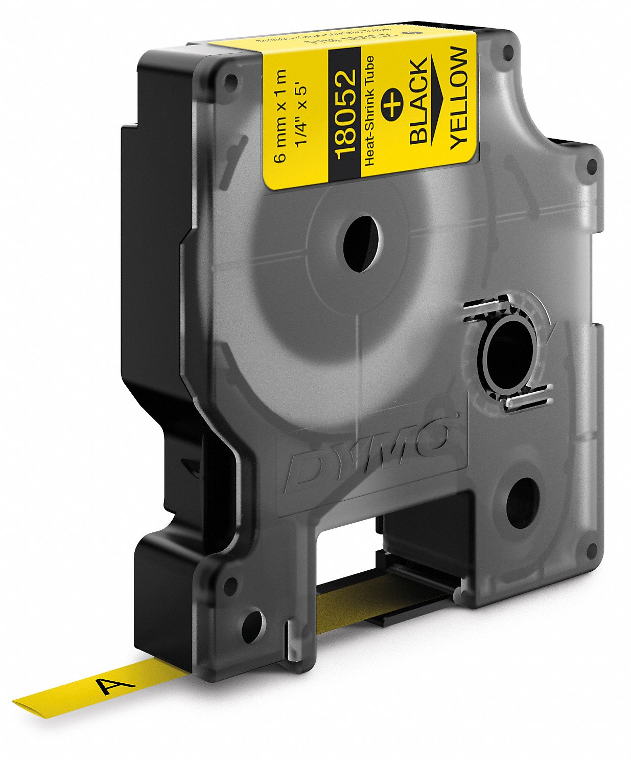 DYMO Continuous Label Roll Cartridge 1/4 in x 5 ft, Polyolefin, Black