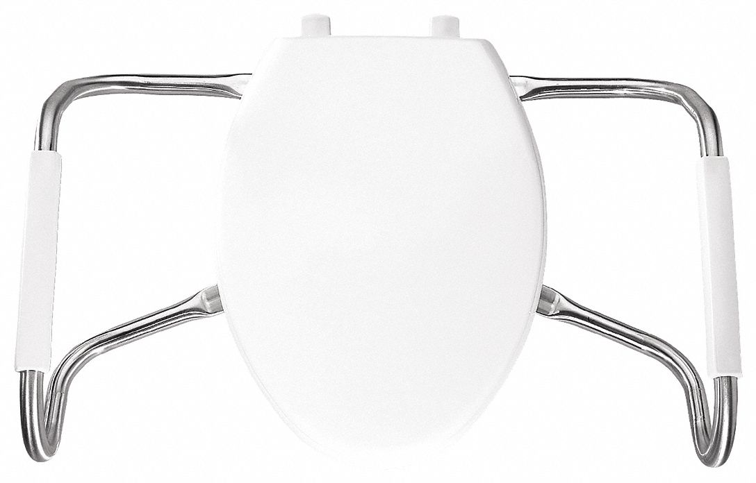 White, Plastic with Stainless Steel Posts, Toilet Seat - 5AU99|MA2150T ...