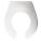 TOILET SEAT: WHITE, PLASTIC WITH SS POSTS, EXTERNAL CHECK HINGE, 2⅛ IN SEAT H, OPEN